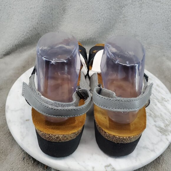 Naot Shoes Womens EU 42 US 11 Black & White Leather Sophia Sandals - Picture 5 of 9